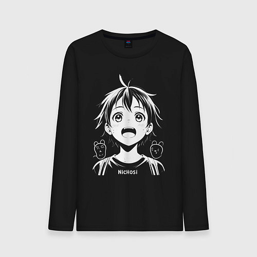 Мужской лонгслив Ничоси аниме / Черный – фото 1