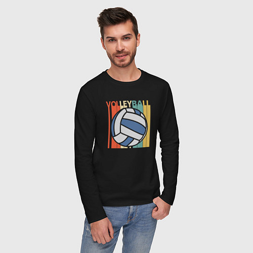Мужской лонгслив Volleyball colors / Черный – фото 3