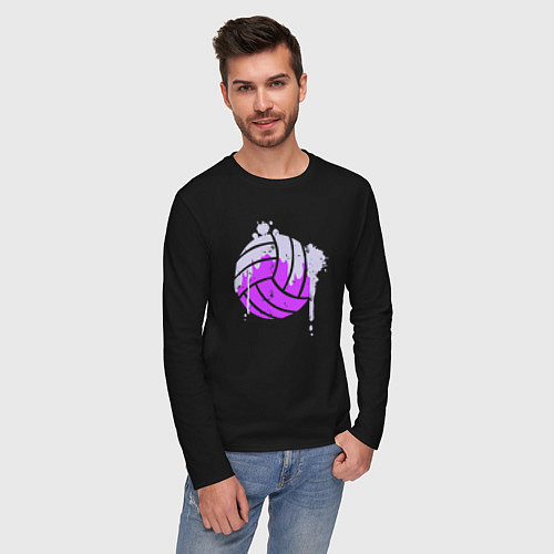 Мужской лонгслив Purple ball / Черный – фото 3