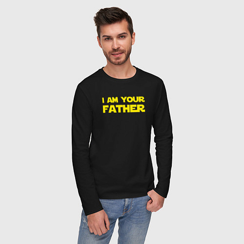 Мужской лонгслив I am your father / Черный – фото 3