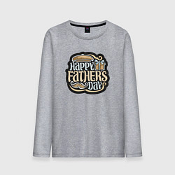 Лонгслив хлопковый мужской Счастливого дня отца, цвет: меланж