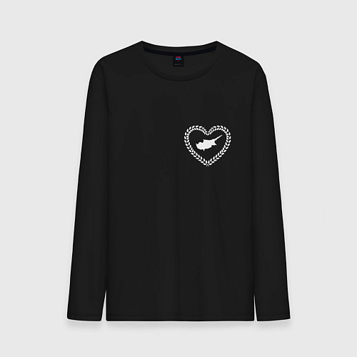 Мужской лонгслив Кипр в сердечке монохром / Черный – фото 1