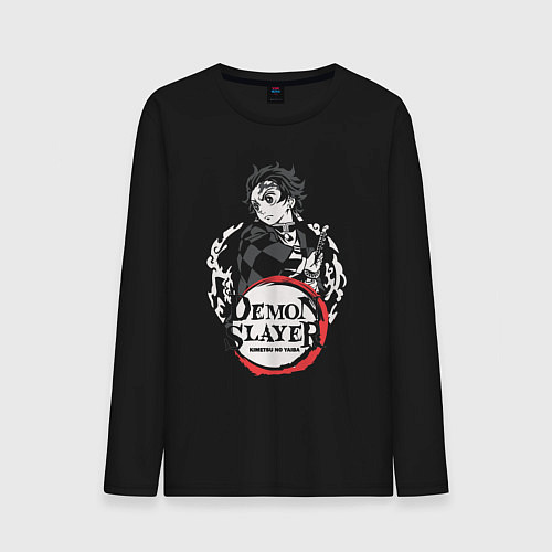 Мужской лонгслив Тандзиро кун / Черный – фото 1