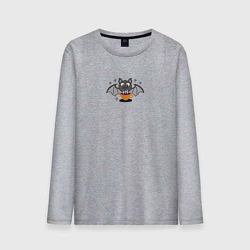 Мужской лонгслив Зелье удачи с летучей мышью / Меланж – фото 1