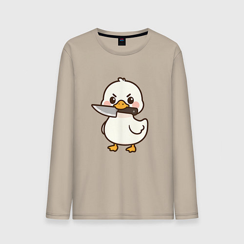 Мужской лонгслив Утенок с ножом / Миндальный – фото 1