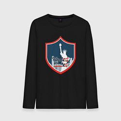 Лонгслив хлопковый мужской United States, цвет: черный