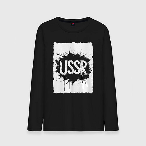Мужской лонгслив СССР в стиле граффити / Черный – фото 1