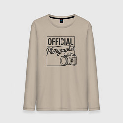 Лонгслив хлопковый мужской Официальный фотограф, цвет: миндальный