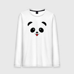 Лонгслив хлопковый мужской Весёлая панда, цвет: белый