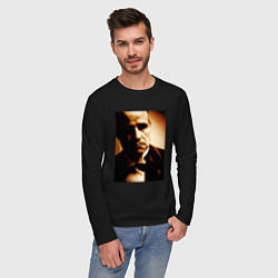 Лонгслив хлопковый мужской Крёстный отец - Марлон Брандо, цвет: черный — фото 2