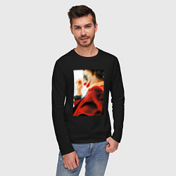 Лонгслив хлопковый мужской Джокер - Хоакин Феникс, цвет: черный — фото 2