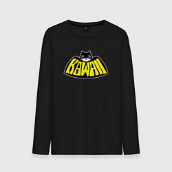 Лонгслив хлопковый мужской Kawaii Batman, цвет: черный