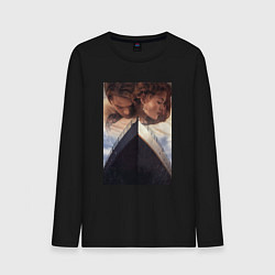 Лонгслив хлопковый мужской Титаник любви, цвет: черный
