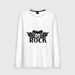 Лонгслив хлопковый мужской Rock Bang, цвет: белый