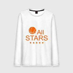 Лонгслив хлопковый мужской All stars (баскетбол), цвет: белый