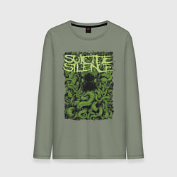 Лонгслив хлопковый мужской Suicide Silence, цвет: авокадо