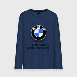 Лонгслив хлопковый мужской BMW Driving Machine, цвет: тёмно-синий