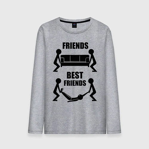 Мужской лонгслив Best friends / Меланж – фото 1