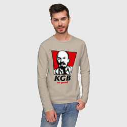 Лонгслив хлопковый мужской KGB: So Good, цвет: миндальный — фото 2