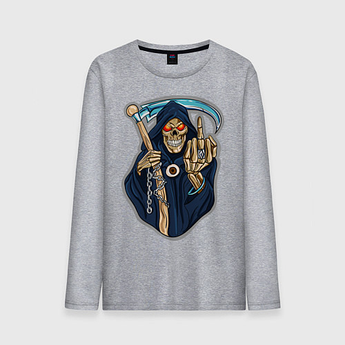 Мужской лонгслив Смерть с косой / Меланж – фото 1