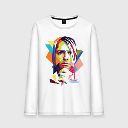 Лонгслив хлопковый мужской Kurt Cobain: Colors, цвет: белый