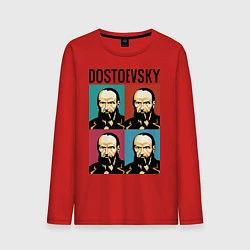 Лонгслив хлопковый мужской Dostoevsky, цвет: красный