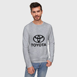 Лонгслив хлопковый мужской Toyota Logo цвета меланж — фото 2