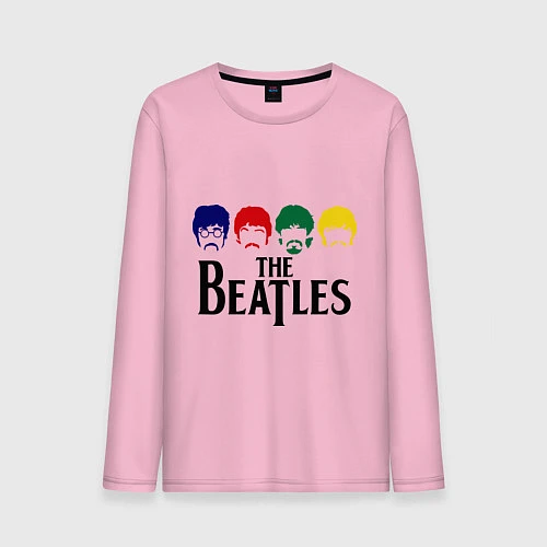 Мужской лонгслив The Beatles Heads / Светло-розовый – фото 1