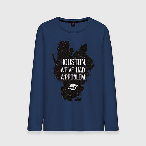 Мужской лонгслив Хьюстон, у нас проблемы / Тёмно-синий – фото 1