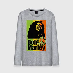 Лонгслив хлопковый мужской Bob Marley: Jamaica, цвет: меланж