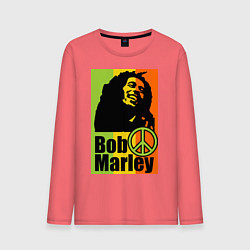 Лонгслив хлопковый мужской Bob Marley: Jamaica, цвет: коралловый