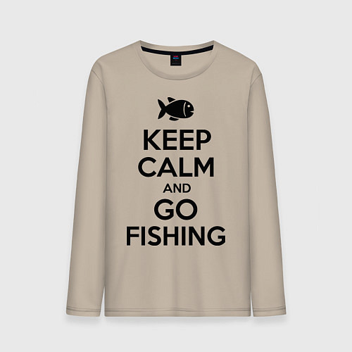 Мужской лонгслив Keep Calm & Go fishing / Миндальный – фото 1