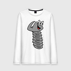 Лонгслив хлопковый мужской Влюбленный болт, цвет: белый