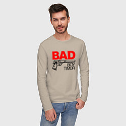 Лонгслив хлопковый мужской Bad boy Timur, цвет: миндальный — фото 2