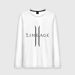 Лонгслив хлопковый мужской Lineage logo, цвет: белый