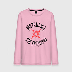 Лонгслив хлопковый мужской Metallica: San Francisco цвета светло-розовый — фото 1