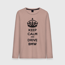 Мужской лонгслив Keep Calm & Drive BMW