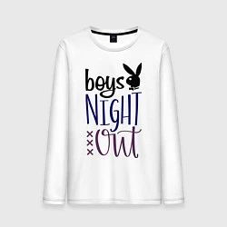 Лонгслив хлопковый мужской Boys night out, цвет: белый