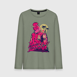 Лонгслив хлопковый мужской Hooking Over People?, цвет: авокадо