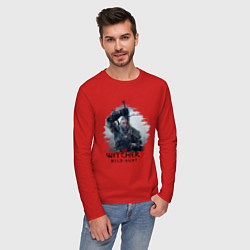 Лонгслив хлопковый мужской The Witcher 3, цвет: красный — фото 2