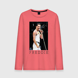 Лонгслив хлопковый мужской Queen: Freddie, цвет: коралловый