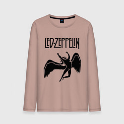 Лонгслив хлопковый мужской Led Zeppelin Swan, цвет: пыльно-розовый