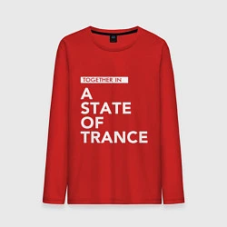 Лонгслив хлопковый мужской Together in A State of Trance, цвет: красный