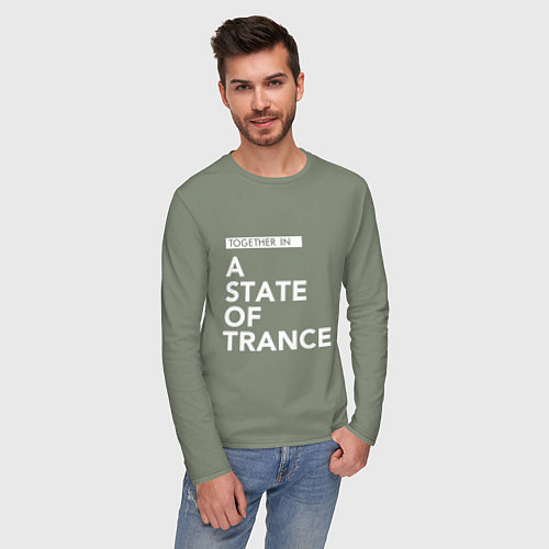 Мужской лонгслив Together in A State of Trance / Авокадо – фото 3