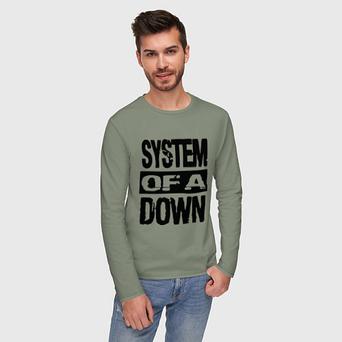 Мужской лонгслив System Of A Down / Авокадо – фото 3
