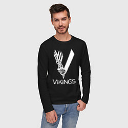 Лонгслив хлопковый мужской Vikings цвета черный — фото 2