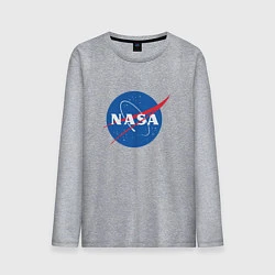 Лонгслив хлопковый мужской NASA: Logo, цвет: меланж