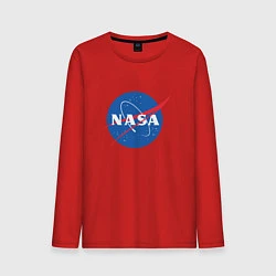Лонгслив хлопковый мужской NASA: Logo, цвет: красный