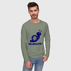 Лонгслив хлопковый мужской Subaru, цвет: авокадо — фото 2