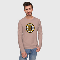 Лонгслив хлопковый мужской Boston Bruins, цвет: пыльно-розовый — фото 2